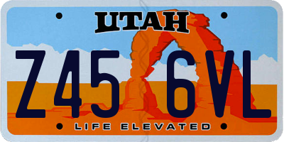 UT license plate Z456VL