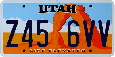 UT license plate Z456VV