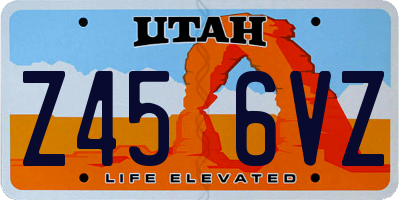 UT license plate Z456VZ