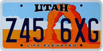 UT license plate Z456XG