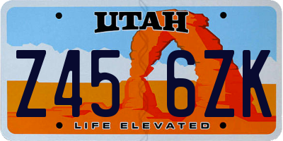 UT license plate Z456ZK