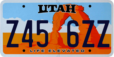 UT license plate Z456ZZ
