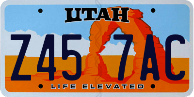 UT license plate Z457AC