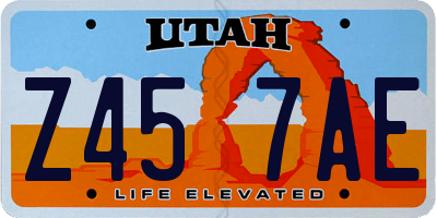 UT license plate Z457AE
