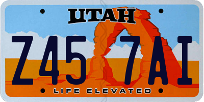 UT license plate Z457AI