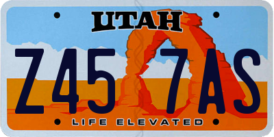 UT license plate Z457AS