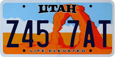 UT license plate Z457AT
