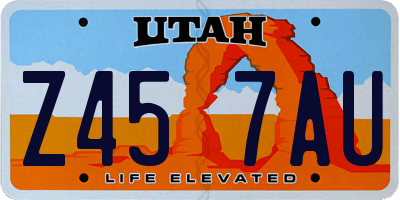 UT license plate Z457AU