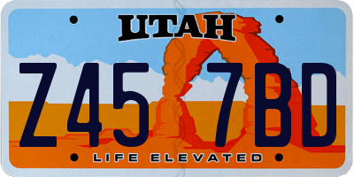 UT license plate Z457BD