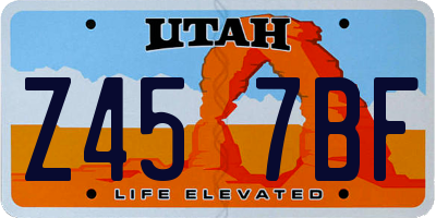 UT license plate Z457BF