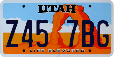 UT license plate Z457BG
