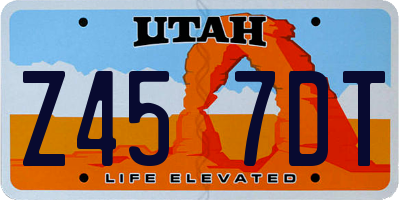 UT license plate Z457DT