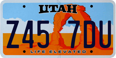 UT license plate Z457DU