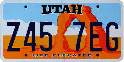 UT license plate Z457EG