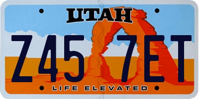 UT license plate Z457ET