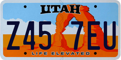 UT license plate Z457EU