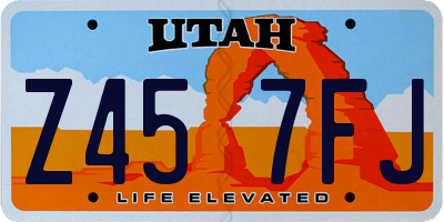 UT license plate Z457FJ