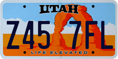 UT license plate Z457FL