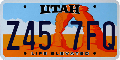 UT license plate Z457FQ