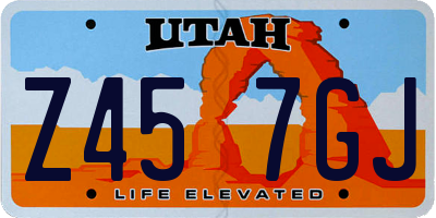 UT license plate Z457GJ