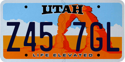 UT license plate Z457GL