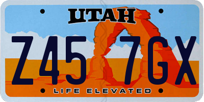 UT license plate Z457GX