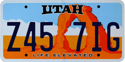 UT license plate Z457IG