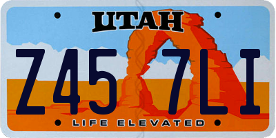 UT license plate Z457LI