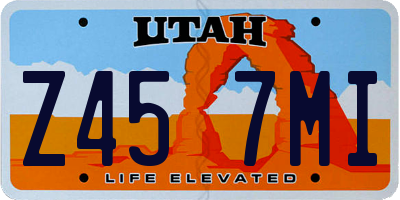 UT license plate Z457MI