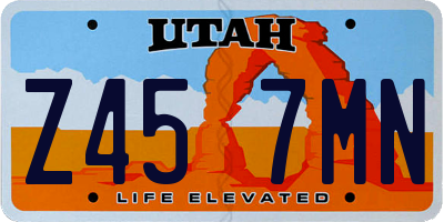 UT license plate Z457MN