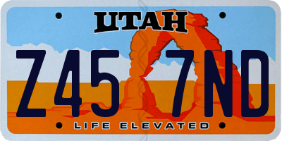 UT license plate Z457ND