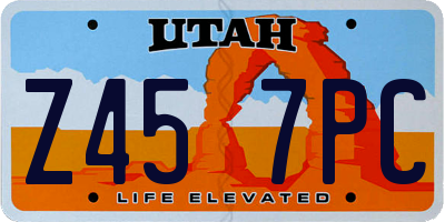 UT license plate Z457PC