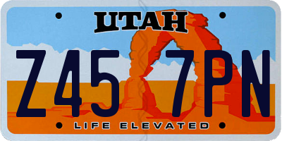 UT license plate Z457PN