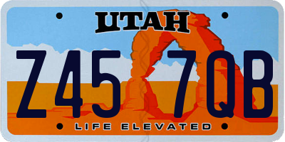 UT license plate Z457QB