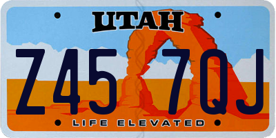 UT license plate Z457QJ