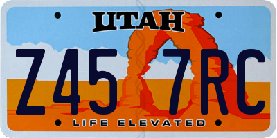 UT license plate Z457RC