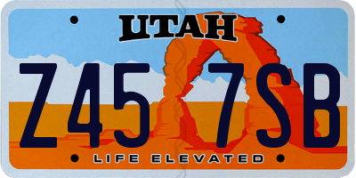 UT license plate Z457SB