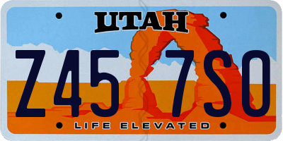 UT license plate Z457SO