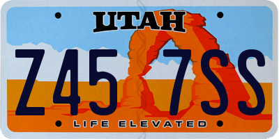 UT license plate Z457SS
