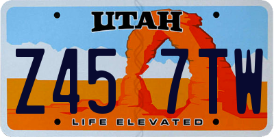 UT license plate Z457TW