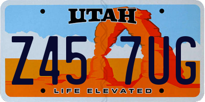 UT license plate Z457UG