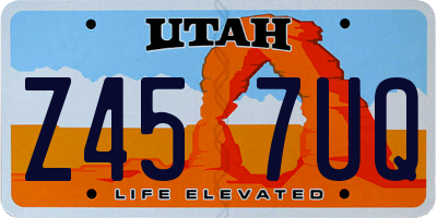 UT license plate Z457UQ