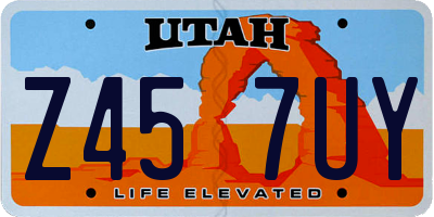 UT license plate Z457UY