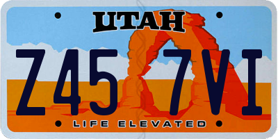 UT license plate Z457VI