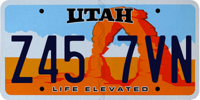 UT license plate Z457VN