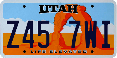 UT license plate Z457WI