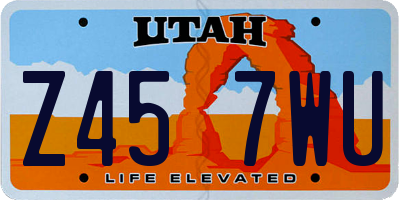 UT license plate Z457WU