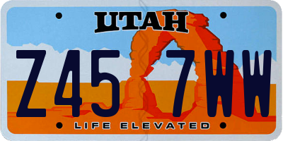 UT license plate Z457WW