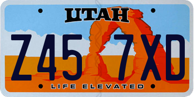 UT license plate Z457XD