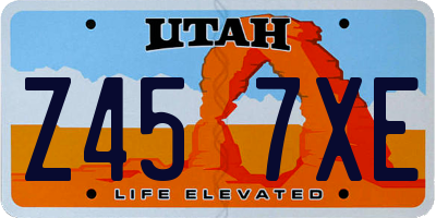 UT license plate Z457XE